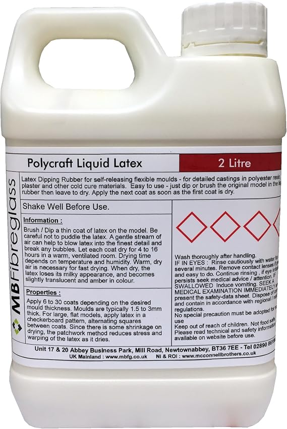 Polycraft Liquid Latex for Mould/Mold Making - 2 Litre