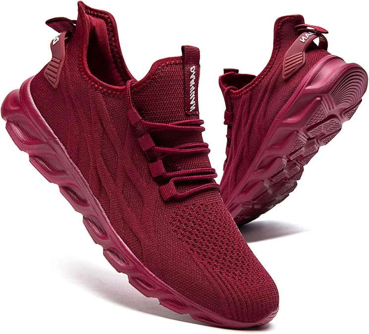 Mens Trainers Running Shoes Leisure Sneakers Mesh Walking Gym Tennis Shoes Lightweight Breathable Sports Outdoor Fitness Jogging
