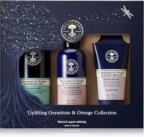 Neal's Yard Remedies Uplifting Geranium & Orange Gift Set, Set of 3
