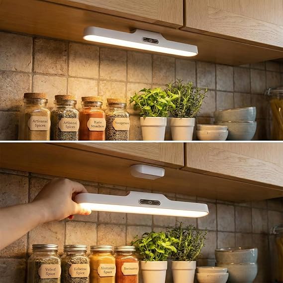 CATA CT-5249 Siyah Kasa 3W Şarjlı Dokunmatik LED Aplik, Kablosuz Manyetik Duvar Lambası - BEYAZ - 2 ADET [Enerji Sınıfı A]