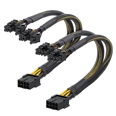 Cable Matters 2 Pack PCIE 8 Pin to Dual 8 Pin GPU Power Cable 22cm