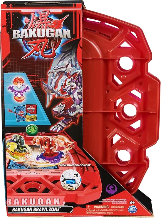 BAKUGAN Brawl Zone Compact Playset with Special Attack Dragonoid Customizable Action Figure Trading Cards Toys for Boys and Girls Ages 6+