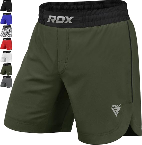 RDX MMA Shorts for Training and Kick Boxing, Trunks for Bodybuilding Cage Fighting Muay Thai BJJ Grappling and Combat Sports, Adult & Kids Workout Clothing Inner Pocket and Drawstring for Martial Arts