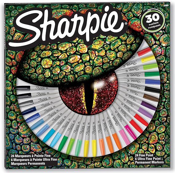Sharpie Fine Permanent Markör 30'lu Karışık Kutu, Kertenkele