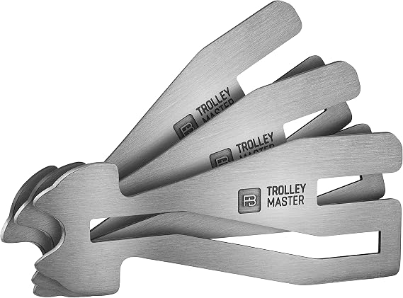 FABACH Trolley-Master Stainless Steel Keyring for All Shopping Trolleys, Silver