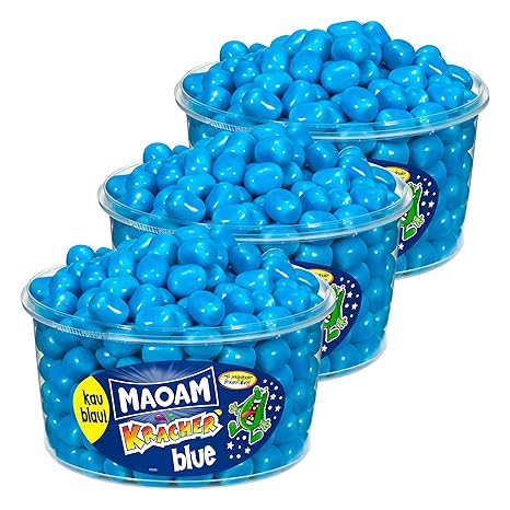Haribo Maoam 3 Pack Cracker Blue/Blue Chewy Sweets 3600 g Tins