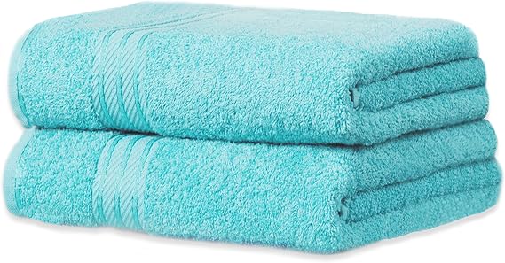 Hand Towels (2 PACK) for Bathroom Supreme Range 500GSM Super Soft Cotton Pack of 2 Absorbent and Quick Dry Hand Towels Set 50 x 85cm (AQUA)