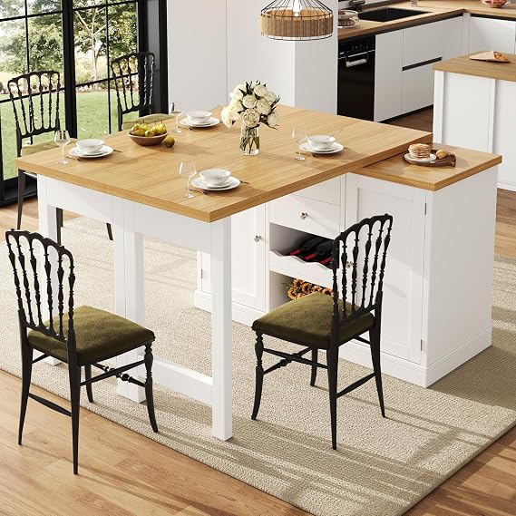 Extendable Sideboard Dining Table Combo 2 Drawers Snack rack