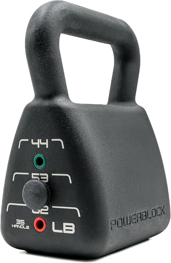 PowerBlock ケトルベル 可変式 ホームジム用 4段階重量調節 マグネットピンで1秒切替 自宅筋トレ用 コンパクト収納 正規品