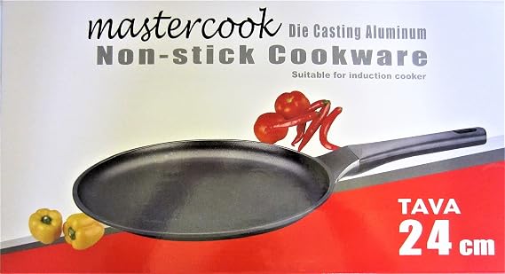 Mastercook Die Casting Aluminum Non-Stick Cookware TAVA Sizes 24CM 28CM (24CM)