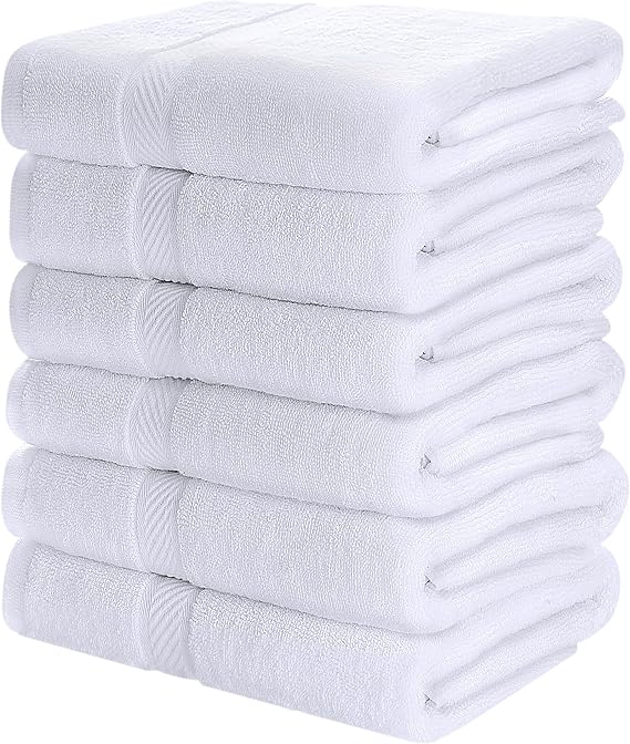 Utopia Towels - Pack of 6 Bath Towels 60x120cm (White)