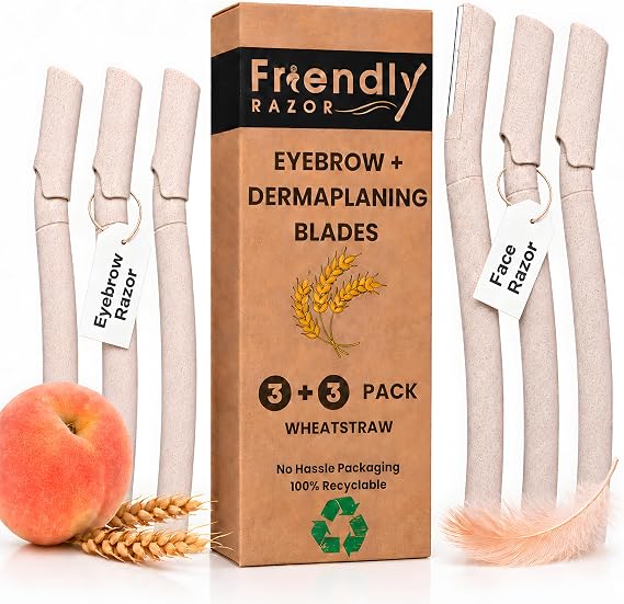 Dermaplaning Razors for Women - 3+3 Face & Eyebrow Blades