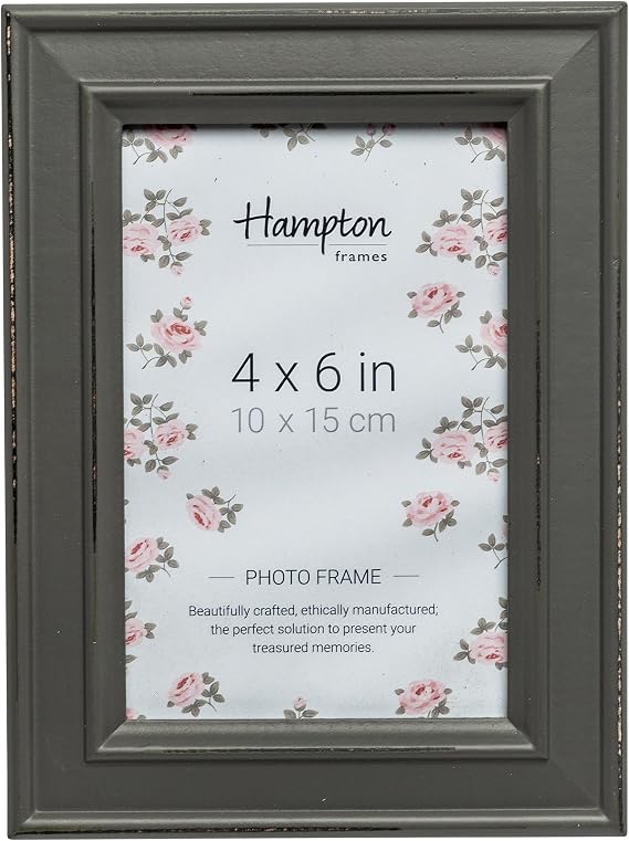 Hampton Frames PALOMA Distressed Shabby Chic Picture Photo Frame Grey 4x6 (10x15cm) PAL301946G