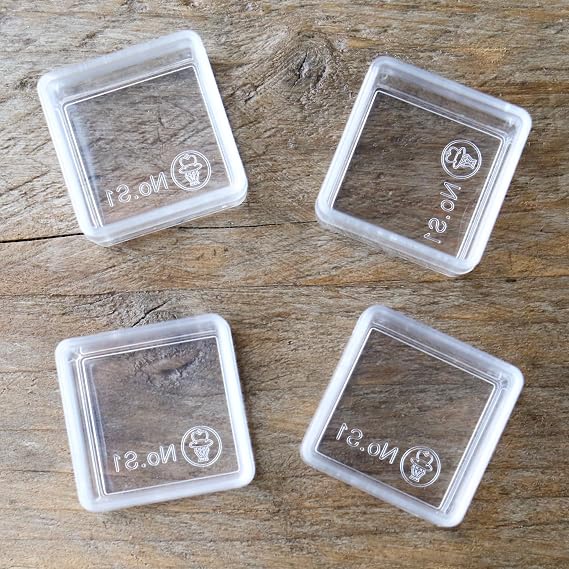 Set of 4 Clear Mini Plastic Boxes, Square Storage Organisers