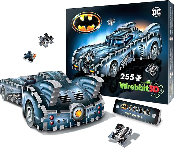 Wrebbit | Batman: Batmobile - 225 Pieces | 3D Jigsaw Puzzle | Ages 12+ |