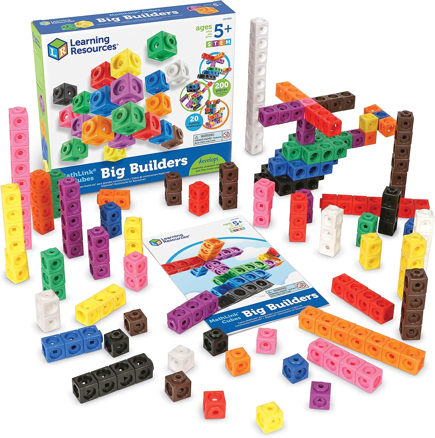 Learning Resources LER9291 Big Builders-MathLink Cubes