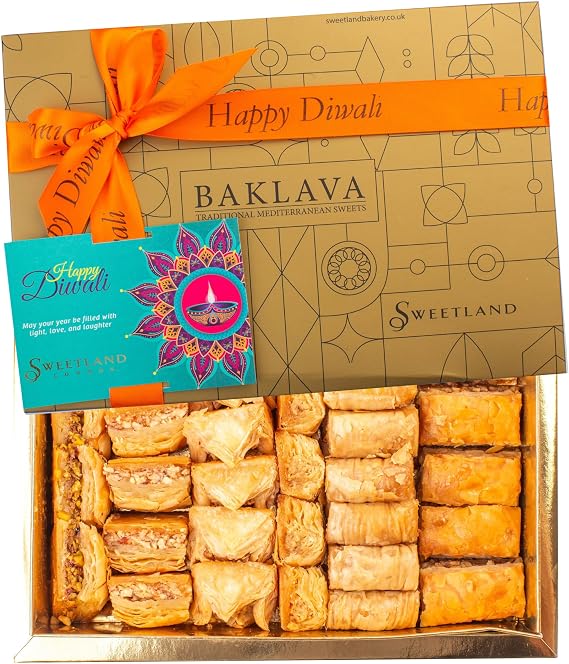 Diwali Edition Mix Baklava 850gr Gold Gift Box