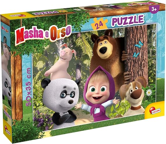 Lisciani Games - Masha Puzzle Plus 24 - We become Friends? Puzzle for Children, 86085