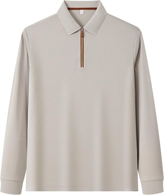 ARW61038 SERİNTUTAN-ANTİBAKTERİYEL-YÜKSEK KALİTE Uzunkol Fermuarlı POLYAMİD Polo Yaka Tshirt