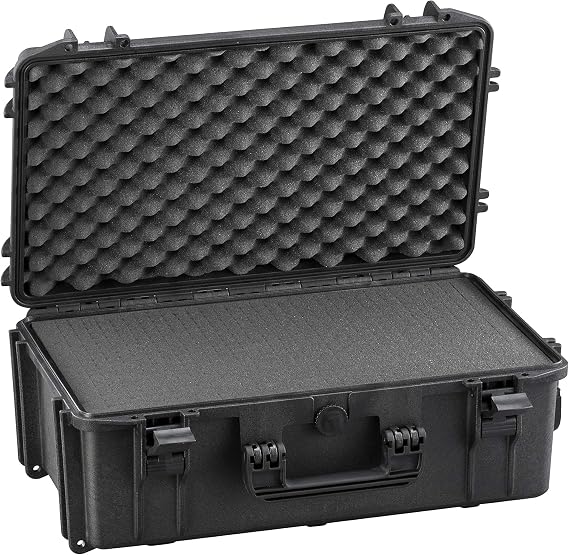 MAX Cases - MAX520S.079 Black - Airtight Suitcase with Foam Pre-Cut Cubes - Internal Dimensions 520 x 290 x 200 mm