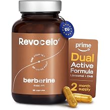 Berberine Support - Gentle-on-Stomach 1-a-Day Dual Berberine (Liposomal + DHB) in Acid-Resistant Capsules with Chromium Picolinate + Thiamine, 60 Vegan Capsules