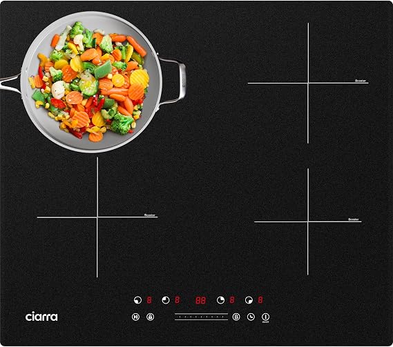 CIARRA Induction Hob 60 cm Built-In 4 Zones 7200 W with Power Booster