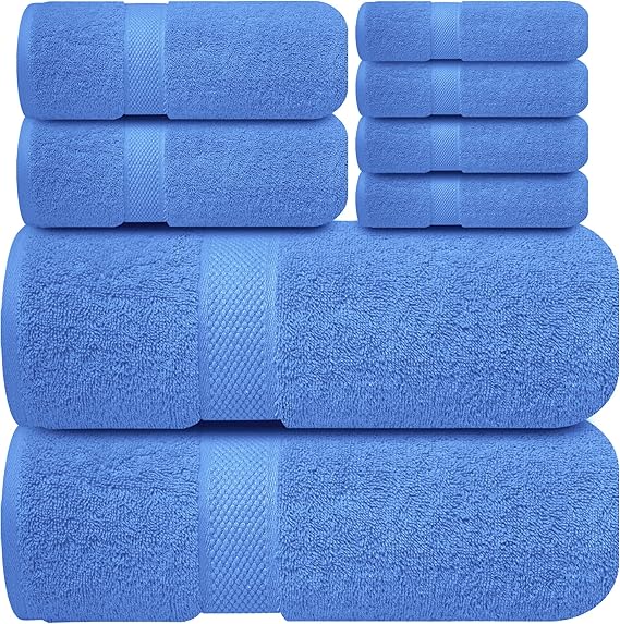 Infinitee Xclusives 100% Cotton Bath Towel Set ‚ 8 Piece Bathroom Towel Set