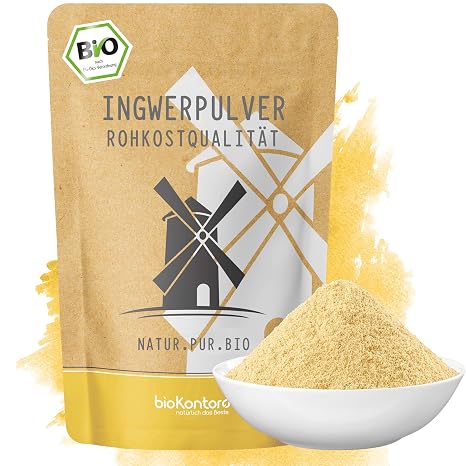 bioKontor - Organic Ginger Powder 250g - Finely Ground - Raw Food Quality