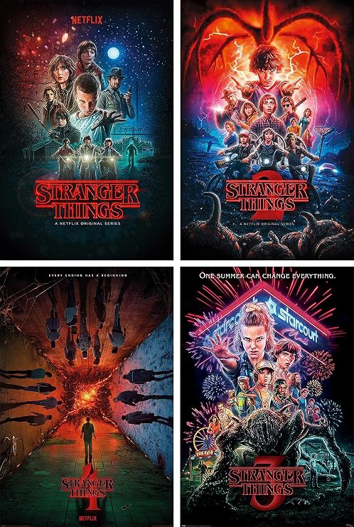 Close Up Stranger Things Poster Set of 4 Season 1-4 61 x 91.5 cm