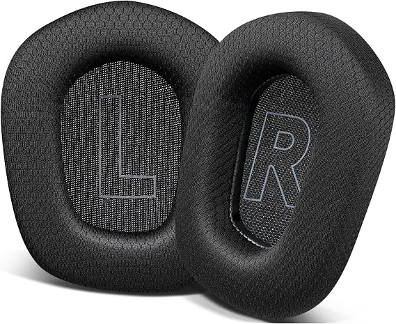 Logitech G733 / G535 / G335 ile Uyumlu File Kumaş Kulaklık Pedi - Nefes Alabilen, Ses Yalıtımlı Hafızalı Köpük (Memory Foam) Kulaklık Süngeri (File Kumaş - Siyah)