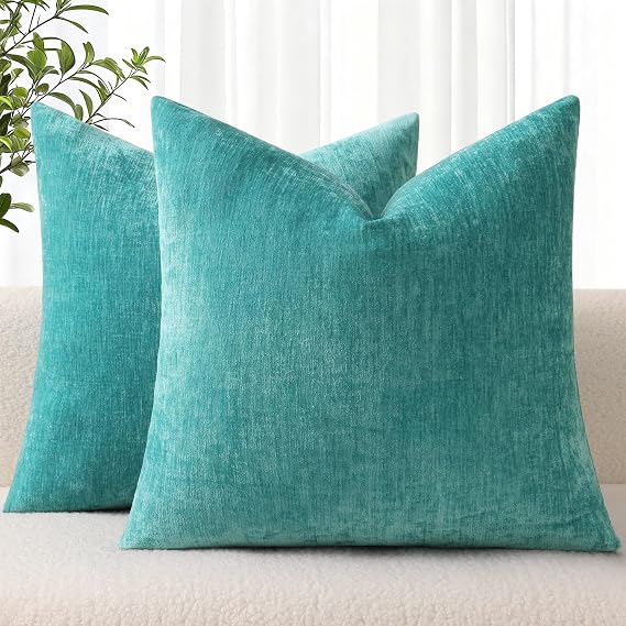 decorUhome クリスマス ターコイズ スロー枕カバー 26X26 2枚セット