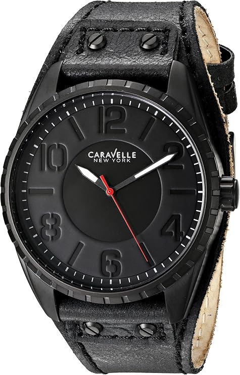 Bulova Men's 45B125 New York Analog Display Quartz Black Watch