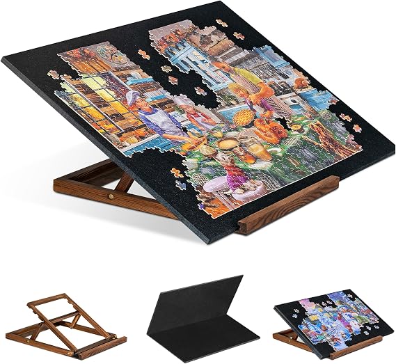 Tektalk 1000 Pieces Foldable Jigsaw Puzzle Board, Black
