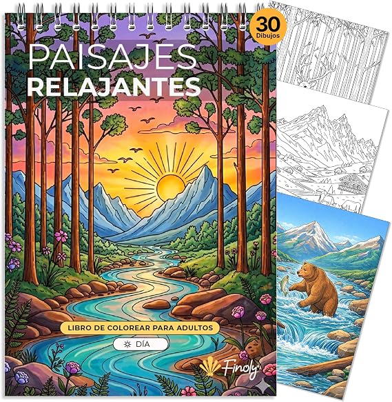 Finoly Book Mandalas Adults Landscapes | Adult Coloring Books