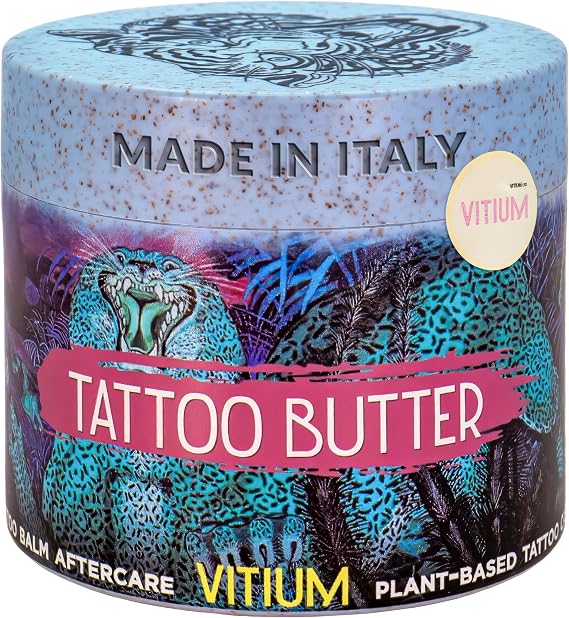 VITIUM Tattoo Butter 100ml, Vegan Aftercare Balm for New & Healed Tattoos