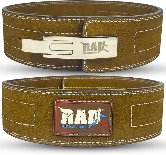 Rad Nubuck Leather Weight Lifting Lever Pro Belt Back Support Gym Training Brown New