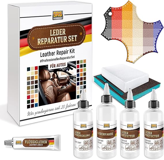 Leather Repair Kit Professional Liquid Leather + Leather Colour Suitable for MB Removes Scratches and Wear on Leather and Faux Leather (Classic Champignon)