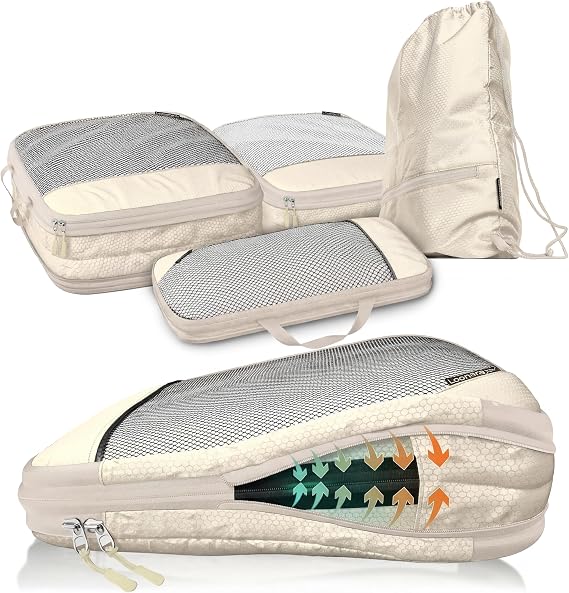 Compression Packing Cubes for Backpack and Suitcase - Safe space with Compression Cubes - Travel and Cruise Essentials - Compression Packing Cubes for Suitcases