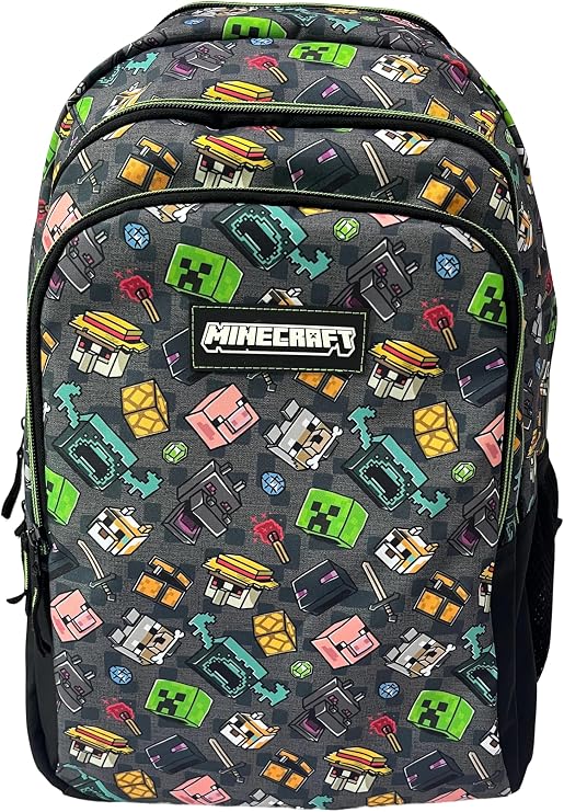 ToyBags Minecraft Pixel 25 School Backpack – Double Compartment – Adaptable to Trolley – Padded Back – Durable, Spacious and Organized – 44 x 30 x 20 cm