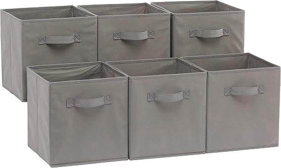 Amazon Basics Cube-Shaped Storage Boxes Foldable