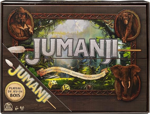 Spin Master - JUMANJI (6062543), board game with many challenges and film environment, wooden box, 8 years old and over [French Edition]