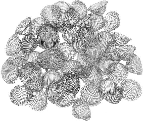 60PCS Tapered Pipe Screen Filter - Stainless Steel Metal Mesh Gauze - 16mm Diameter - Unframed - for Household, Industrial, Laboratory Use (Silver)