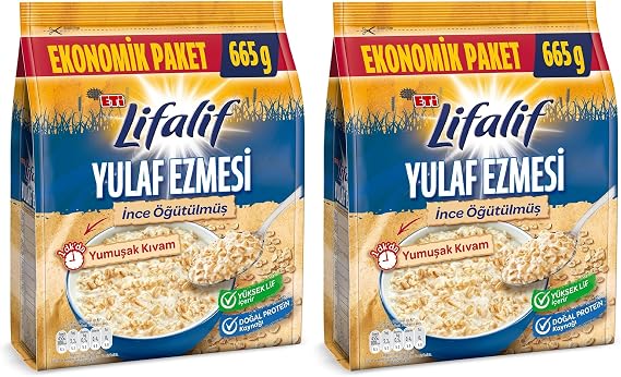 Eti Lifalif İnce Öğütülmüş Yulaf Ezmesi 665 g (2 paketi)