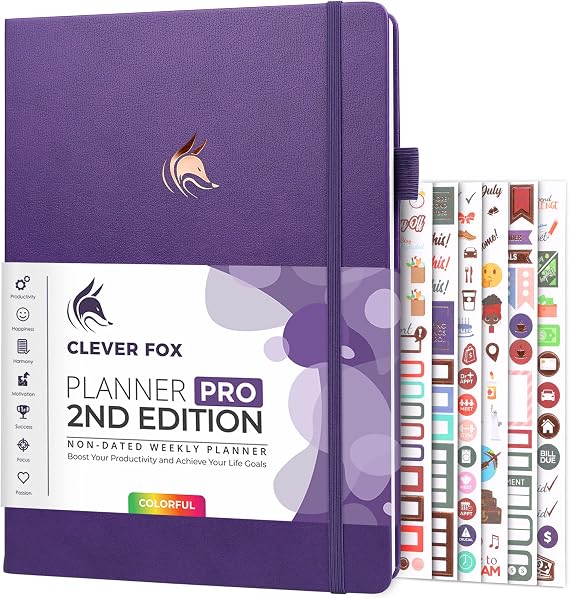 Clever Fox Planner PRO 第2版 A4、パープル