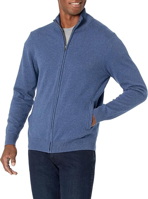 Amazon Essentials Men's Full-Zip Cotton Jumper