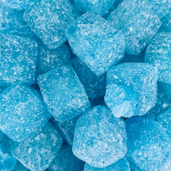 Blue Raspberry Cubes Sweets 400g Bag Resealable Pouch Hard Boiled Candy