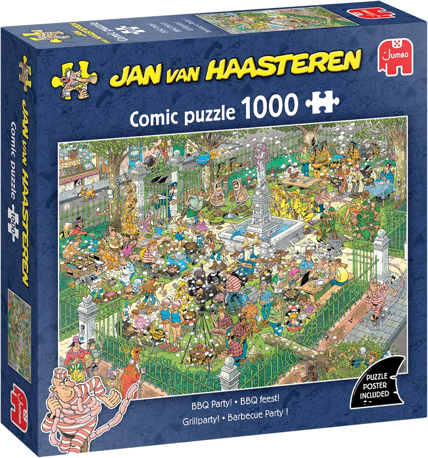 Jan Van Haasteren BBQ Party! - 1000 Piece Adults Puzzle - Large 1000 Pc Jigsaw Puzzles - 100% Recycled Cardboard 1000Pc Jigsaws - Fun Brainteasing Adult Puzzle for Birthday & Christmas - 68 x 49cm