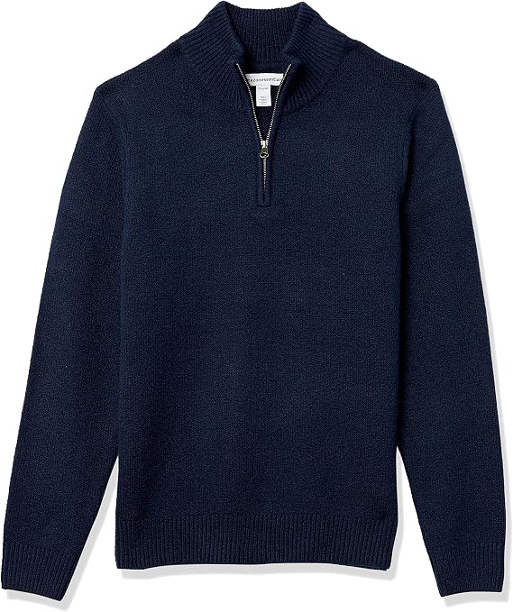 Amazon Essentials Men's Long-Sleeve Soft Touch Quarter-Zip Jumper