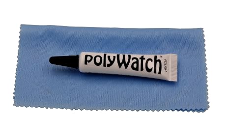 Polywatch Poly Watch Plastic Crystal Glass Polish & Scratch Remover Repair Tool With Blue Cloth, Modern