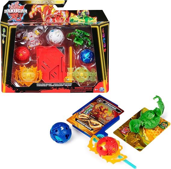 BAKUGAN Battle 5-Pack, Special Attack Nillious, Mantid, Bruiser, Octogan, Trox, Customizable Spinning Action Figures, Toys for Boys and Girls Ages 6+
